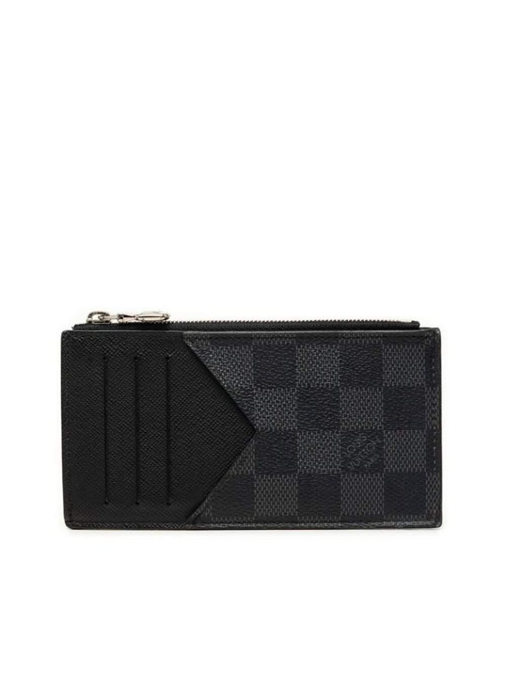 Louis Vuitton Damier Graphite Coin Card Holder Purse Case Fragment Black Leather